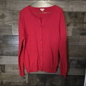 L.L. Bean Women’s Bright Red Button-Front Cardigan